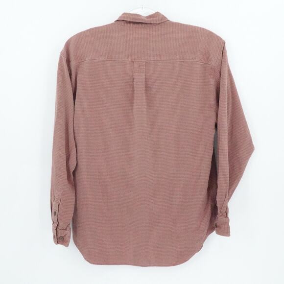 Tommy Bahama Shirt Mens Large Red Silk Textured Long Sleeve Button Up Pocket - Picture 3 of 16